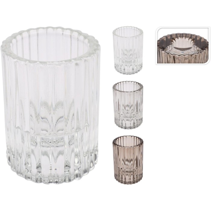 P-TEALIGHT 5X8CM VETRO 3ASS